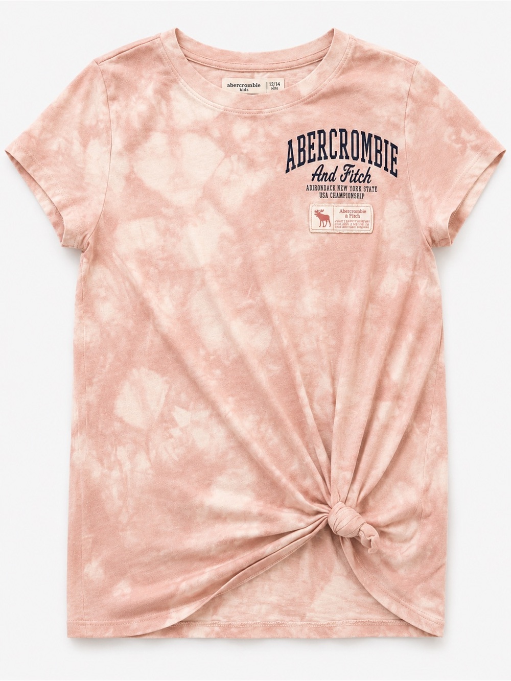 Abercrombie & Fitch Blush Pink Tie-Dye Knot Tee